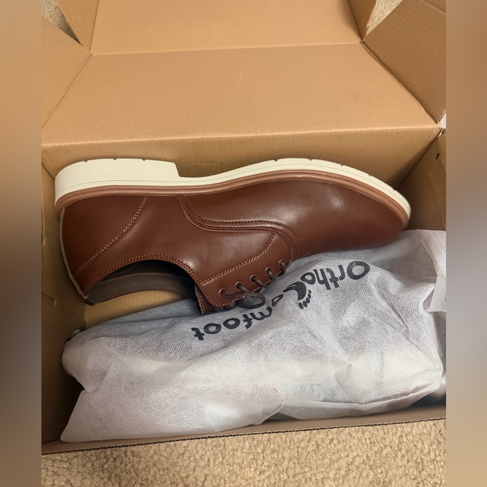 New-Orthopedic Leather Dress Shoes: Arch Support Plantar Fasciitis Walking - Picture 9 of 12